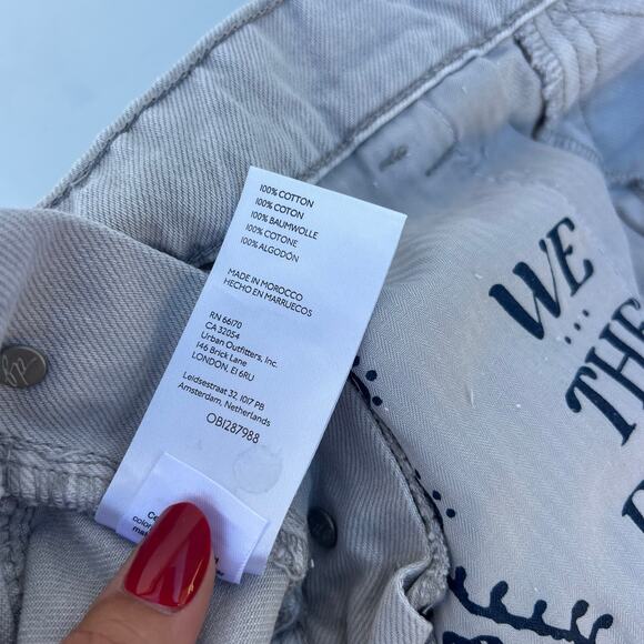 Free People We The Free Ziggy Gray Denim Jean Overalls Wide Leg Large Grey - Picture 9 of 9